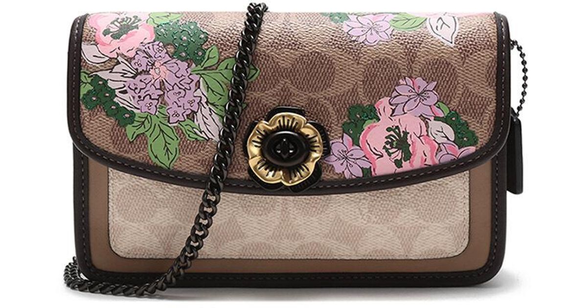 parker crossbody in signature canvas with blossom print