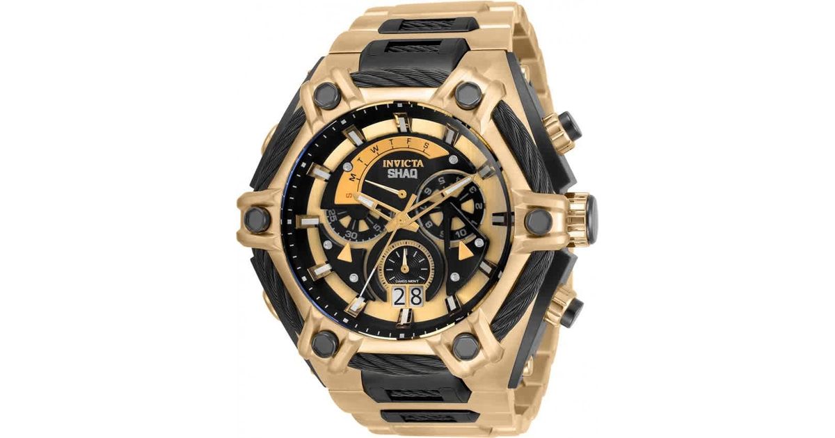 Invicta Shaq Chronograph Quartz Gold Dial Watch in Metallic for Men ...