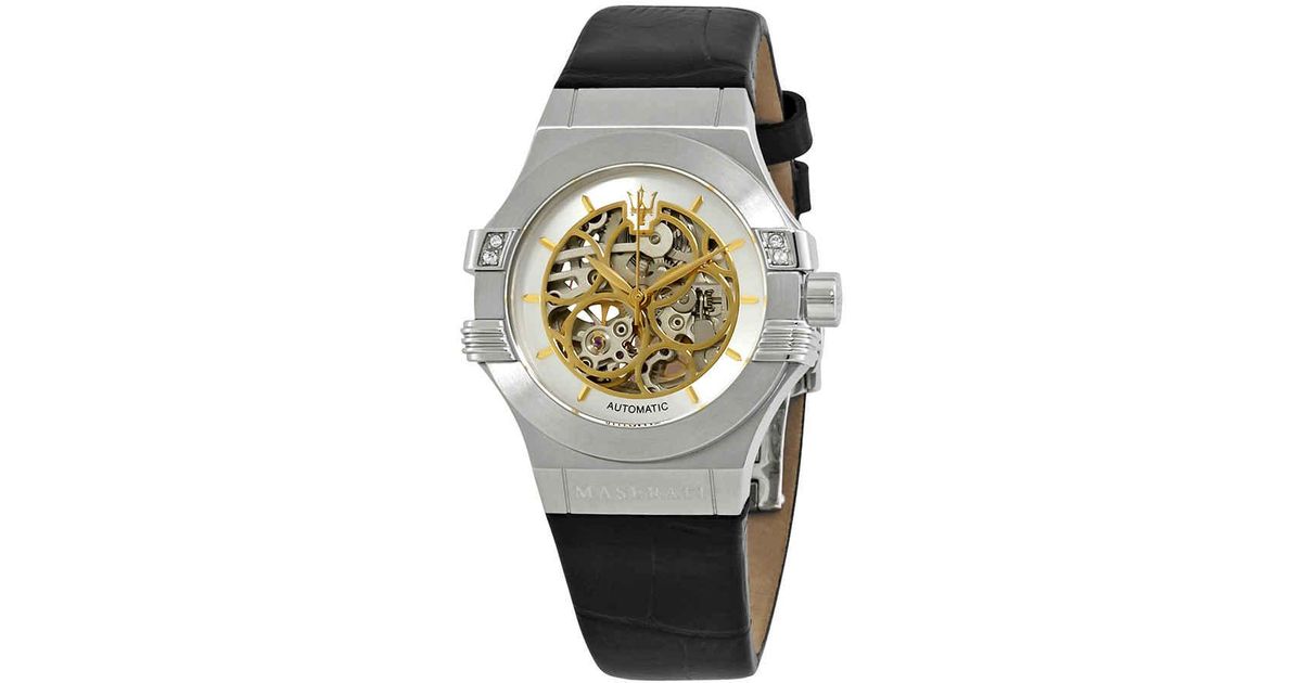 maserati automatic skeleton watch