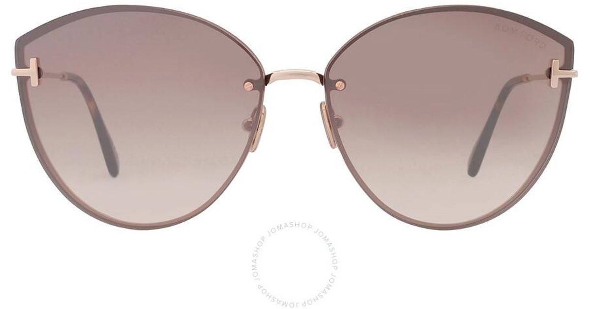 Tom Ford Evangeline FT1106 28U Sunglasses Shiny Rose Gold Cat Eye Frame Tom Ford Evangeline Sunglasses TF1106 28U Gold/Rose Havana  main image 4