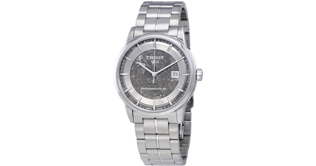 Tissot Luxury Powermatic Anthracite Dial Mens Watch In Black Silver Tone Metallic For Men