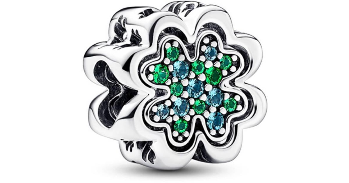 PANDORA Ladies Splittable Four Leaf Clover Charm in Green | Lyst UK