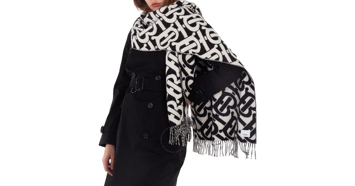 Monogram Scarf in Burgundy & Black