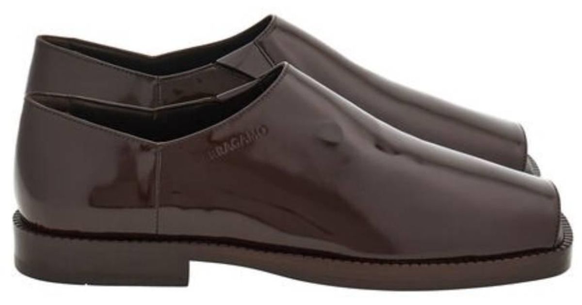 Ferragamo Dyaso Open Toe Loafers in Brown for Men | Lyst UK