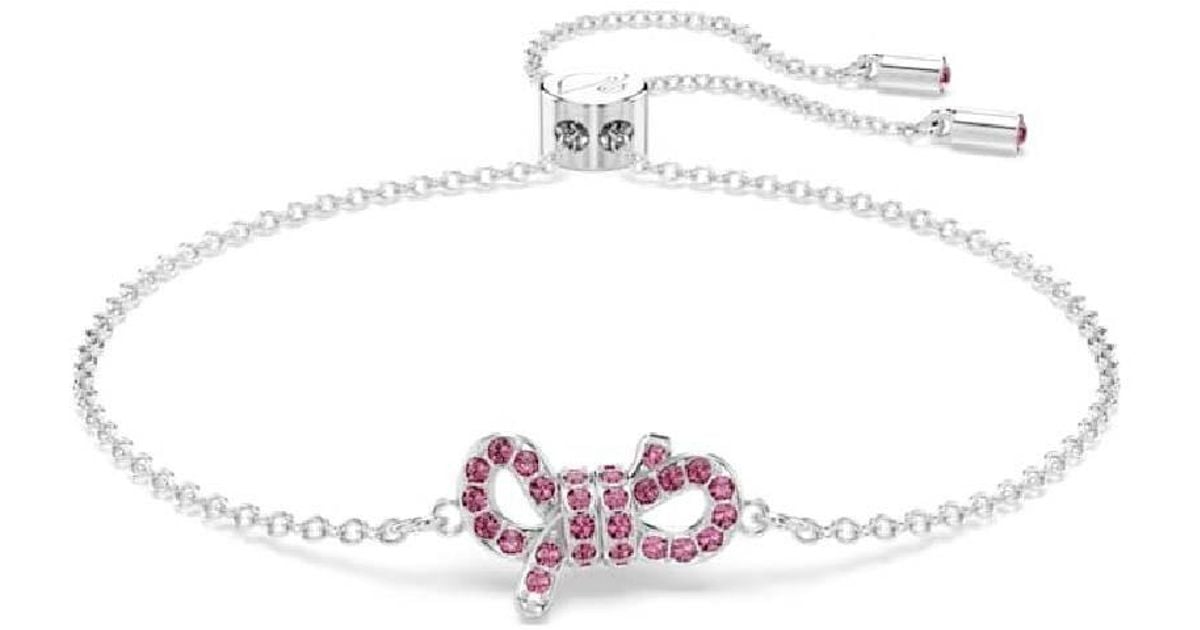 Swarovski Lifelong Bow Crystal Bracelet in Metallic Lyst UK