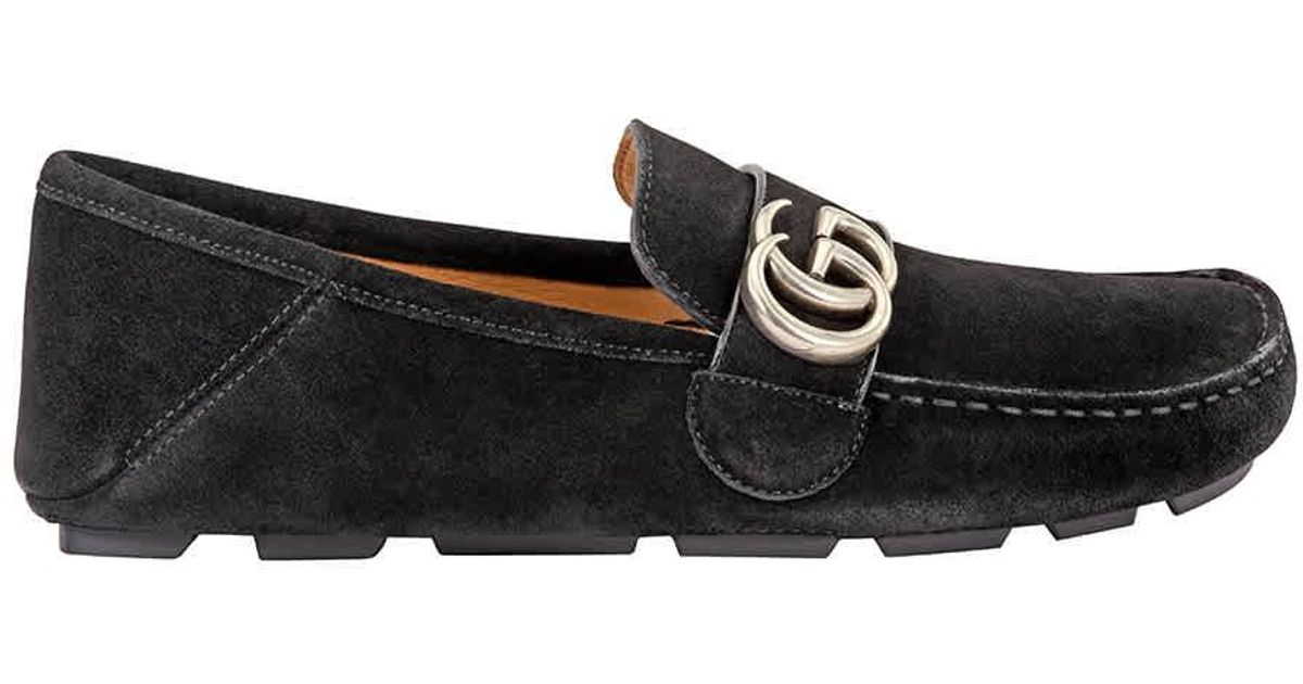 gucci noel suede driving loafers