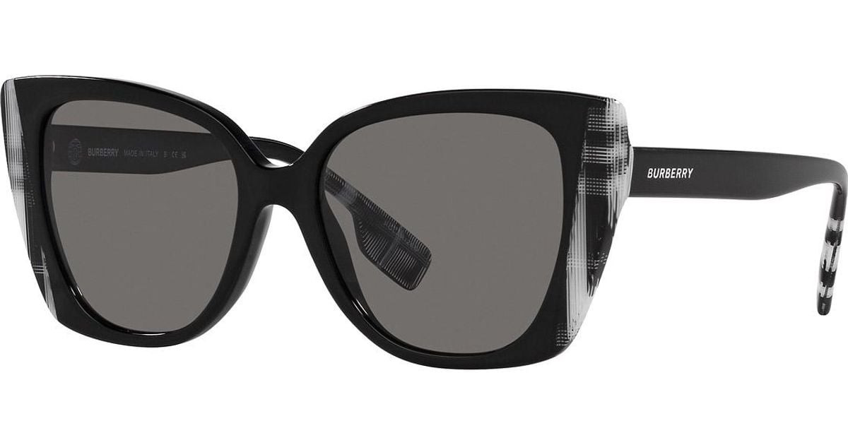 Burberry Meryl Polarized Dark Grey Butterfly Sunglasses Be4393f 405181 54  in Black | Lyst UK