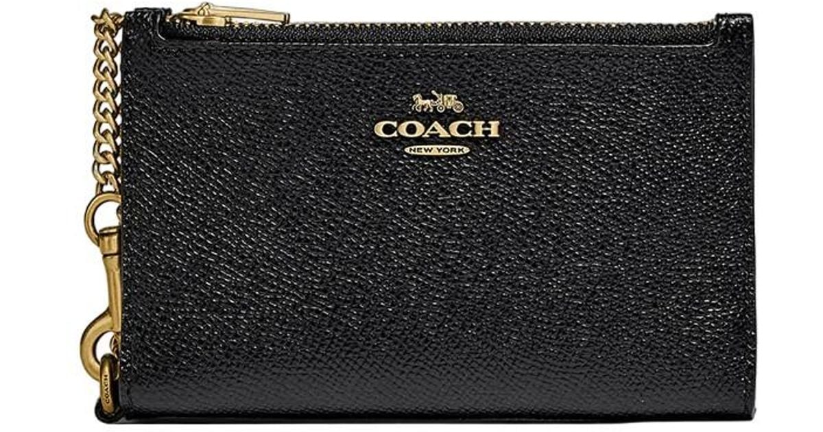 zip chain card case coach