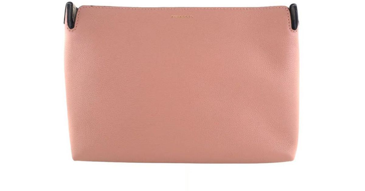 Burberry Medium Tri-tone Leather Clutch in Pink | Lyst