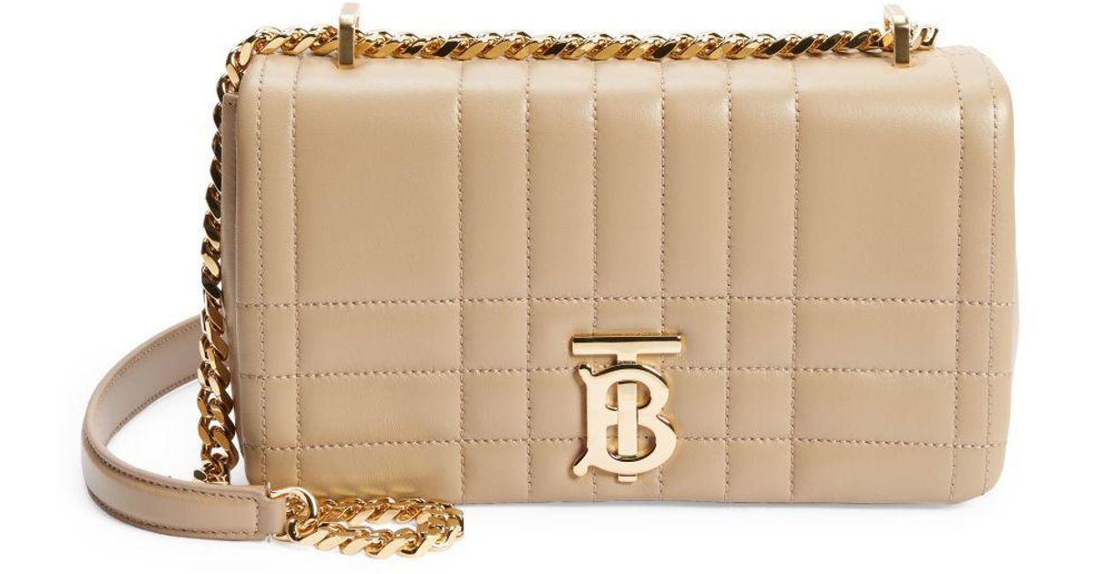 Burberry Small Lola Quilted Leather Shoulder Bag in Natural Lyst