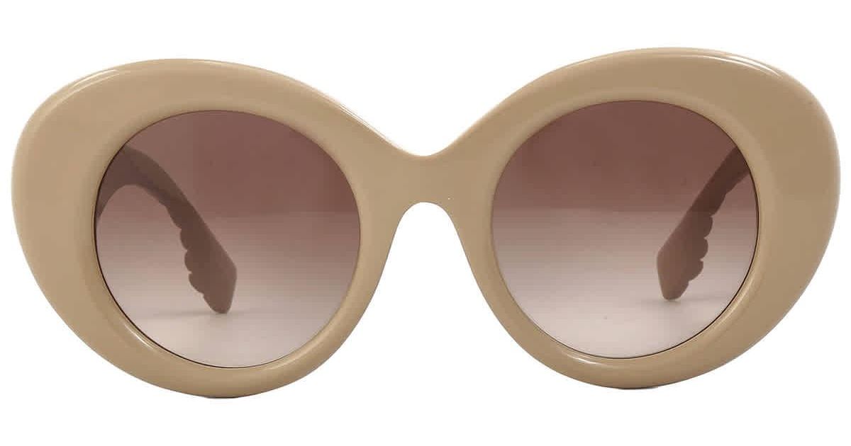 Burberry Margot Brown Gradient Round Sunglasses Be4370u 399013 49