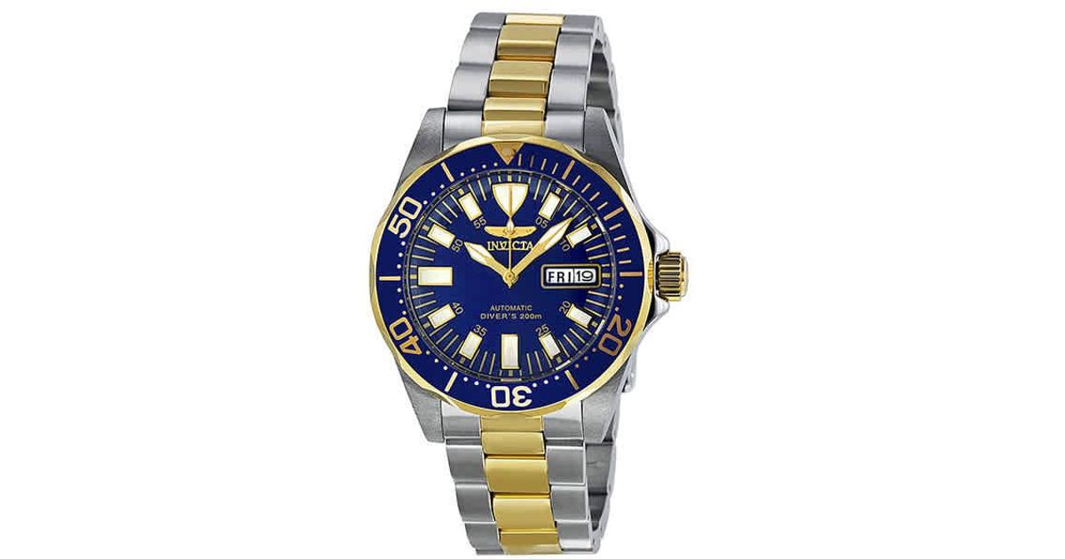 Invicta Sapphire Diver Blue Dial Two tone Watch in Metallic for