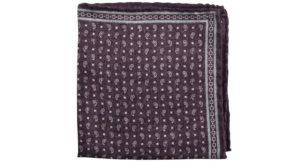 Brunello Cucinelli Plum Silk Geometric Pocket Square in Purple for Men ...