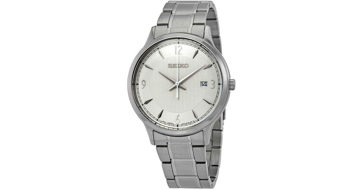 Seiko 7n42 Silver Dial Stainless Steel Mens Watch in Silver Tone ...