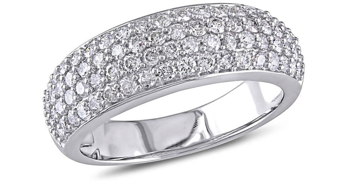 Amour 1 Ct Tw Diamond Dome Eternity Ring in Metallic | Lyst