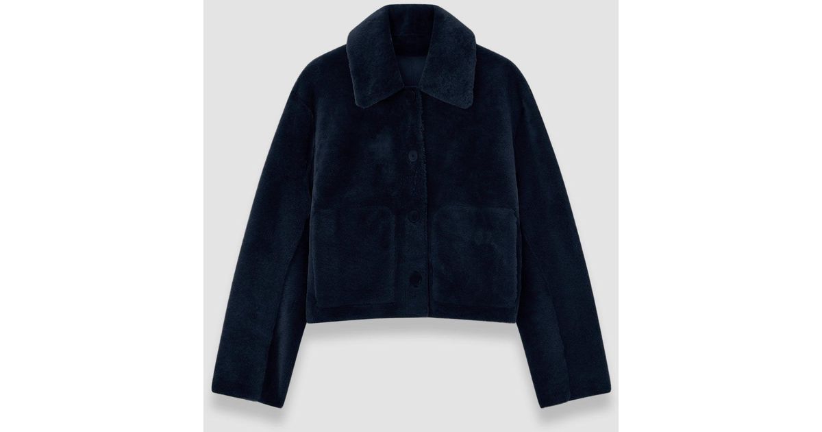 Shell Alloway JOSEPH Alloway Reversible Soft Shearling Jacket in Blue | Lyst UK