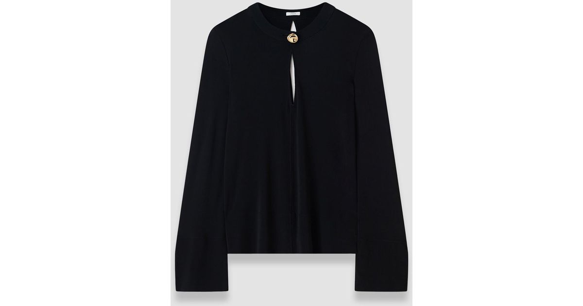 JOSEPH Fabiola Fluid Jersey Blouse in Blue | Lyst