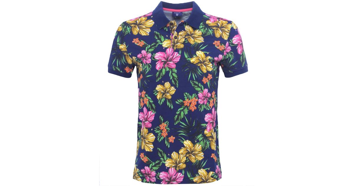 gant floral polo shirt