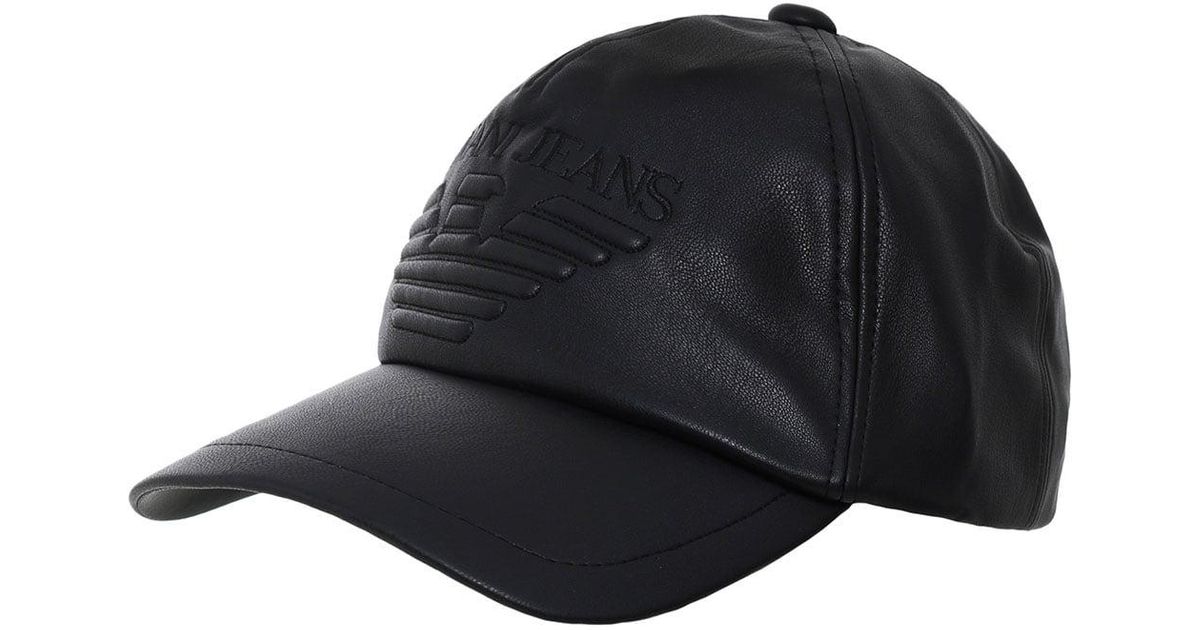armani leather cap