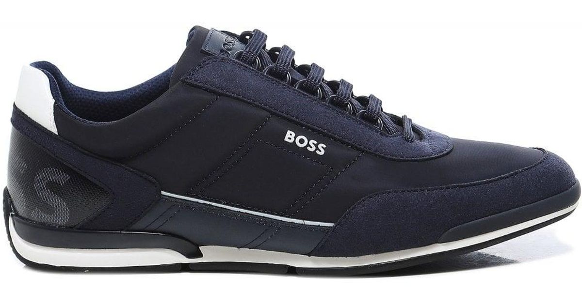 BOSS by HUGO BOSS Saturn_lowp_flny Trainers in Dark Blue (Blue) for Men ...