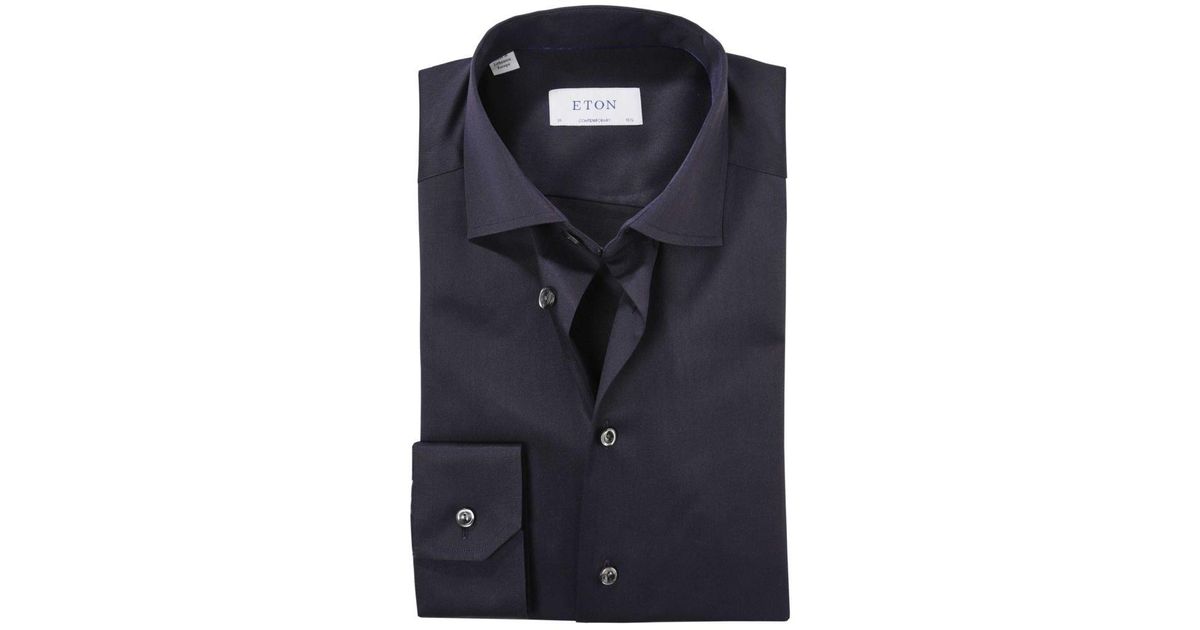 Eton Contemporary Fit Twill Shirt in Blue for Men | Lyst UK
