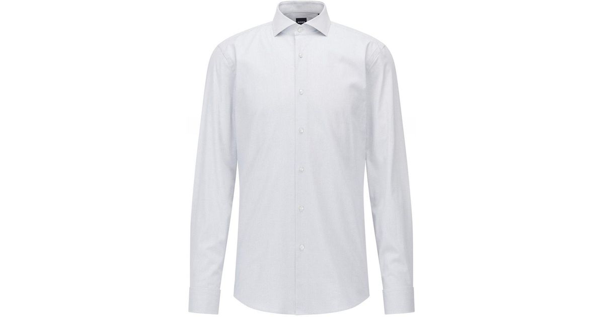 BOSS by HUGO BOSS Cotton Slim Fit H-hank-spread-dc-214 Shirt in White ...