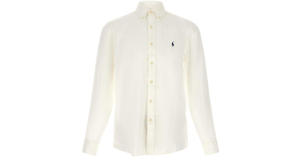 Polo Ralph Lauren Linen Shirt in White for Men | Lyst UK