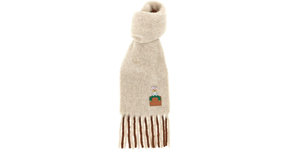 Loewe 'acrobat' Double-face Scarf in Natural | Lyst UK