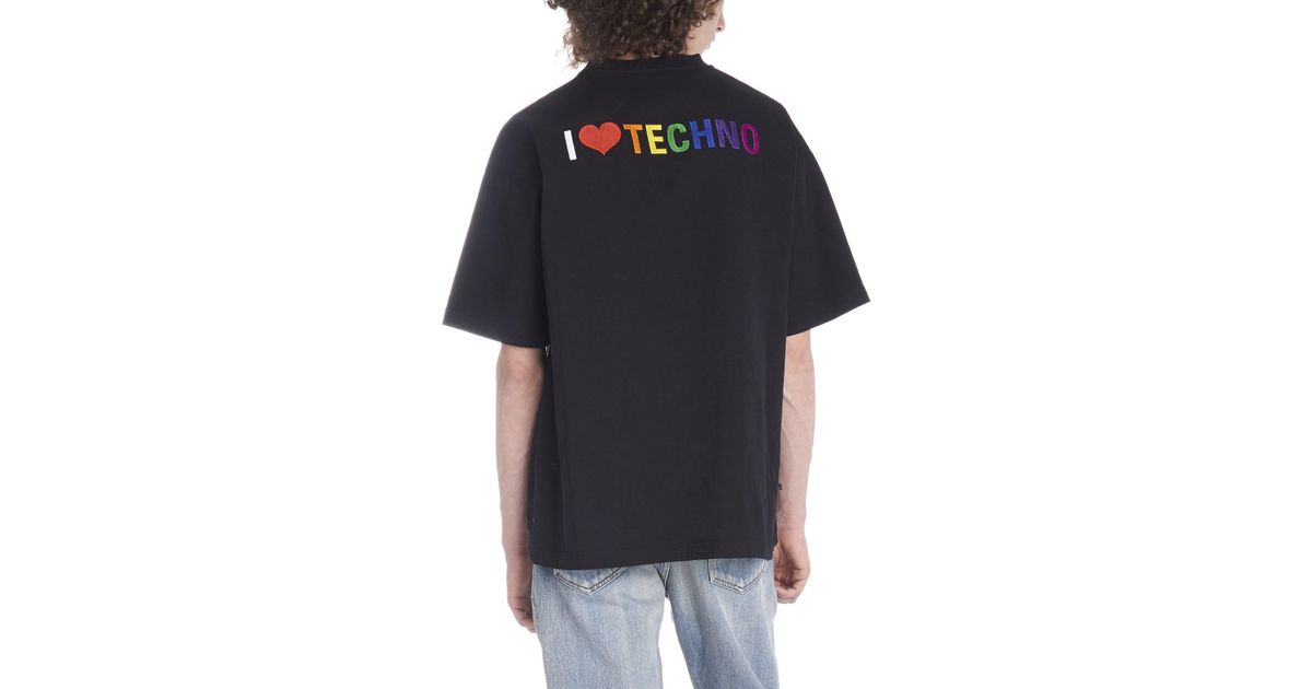 T-shirt "i Love Techno" In Cotone da Uomo di Balenciaga in Nero | Lyst