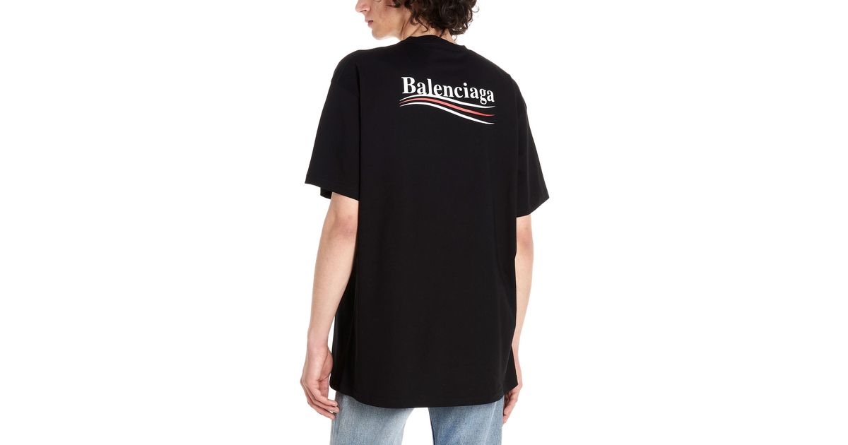 Balenciaga Cotton ' Political Campaign' T-shirt in Black for Men - Lyst