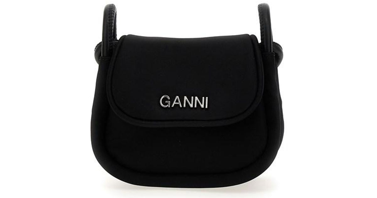 Ganni 'knot Flap Over' Crossbody Bag in Black Lyst