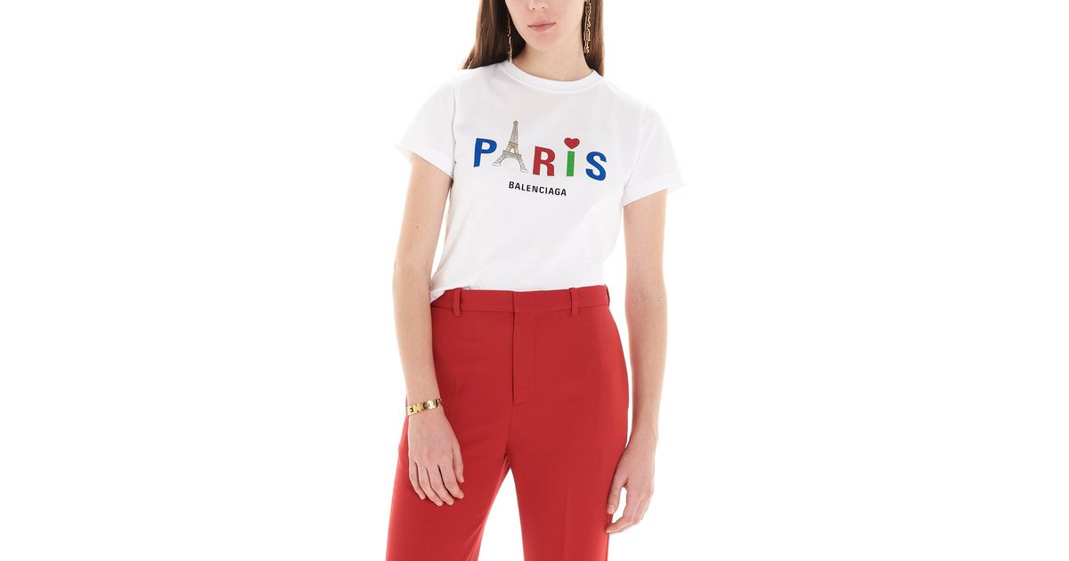 balenciaga paris white t shirt