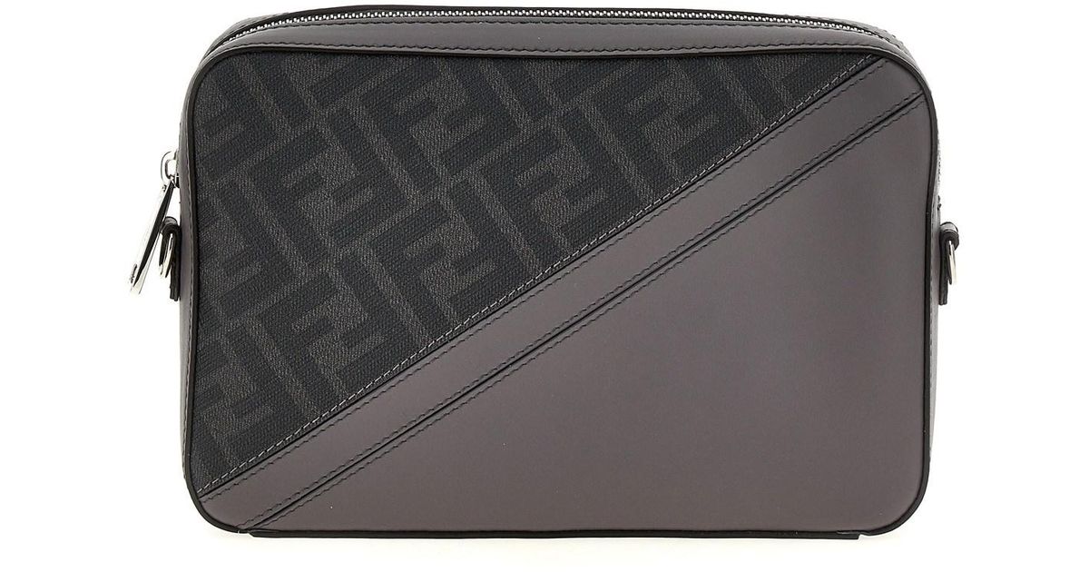 Fendi 'camera Case Diagonal' Crossbody Bag in Grey for Men Lyst UK