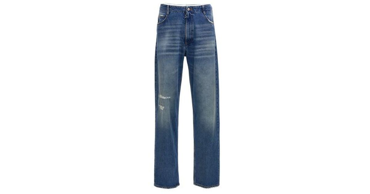 MM6 by Maison Martin Margiela Used-effect Jeans in Blue for Men | Lyst