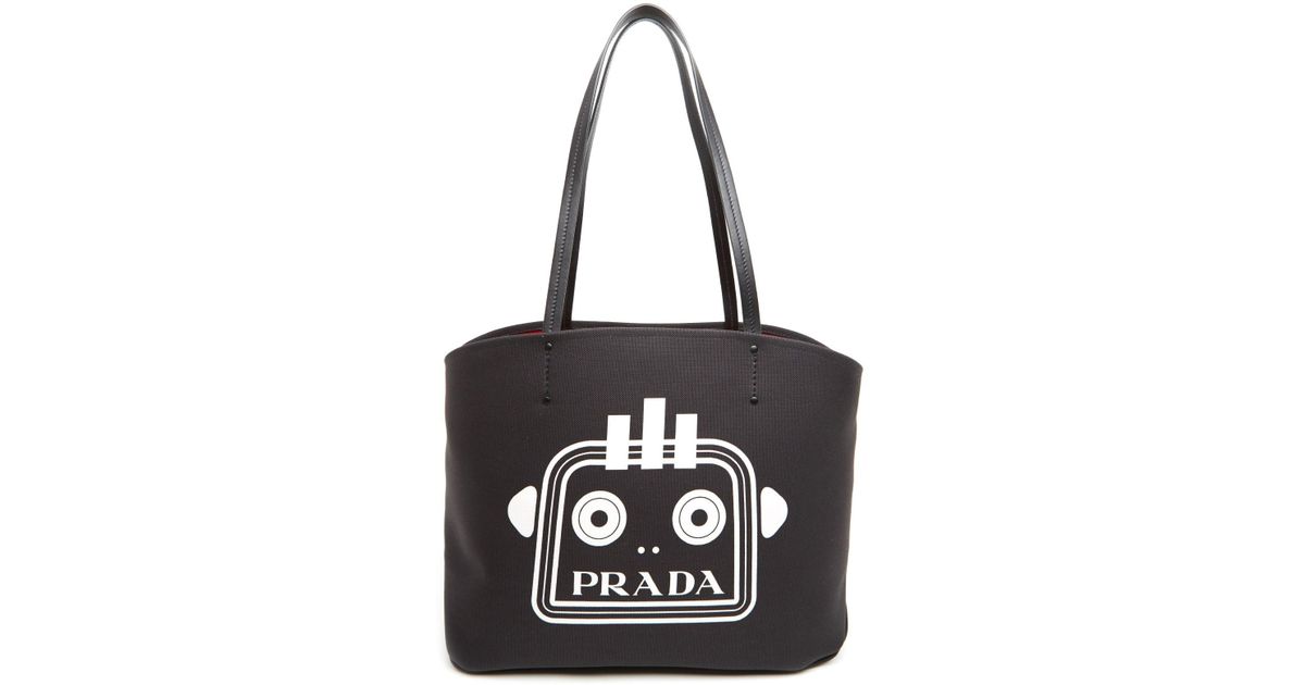 prada robot tote bag