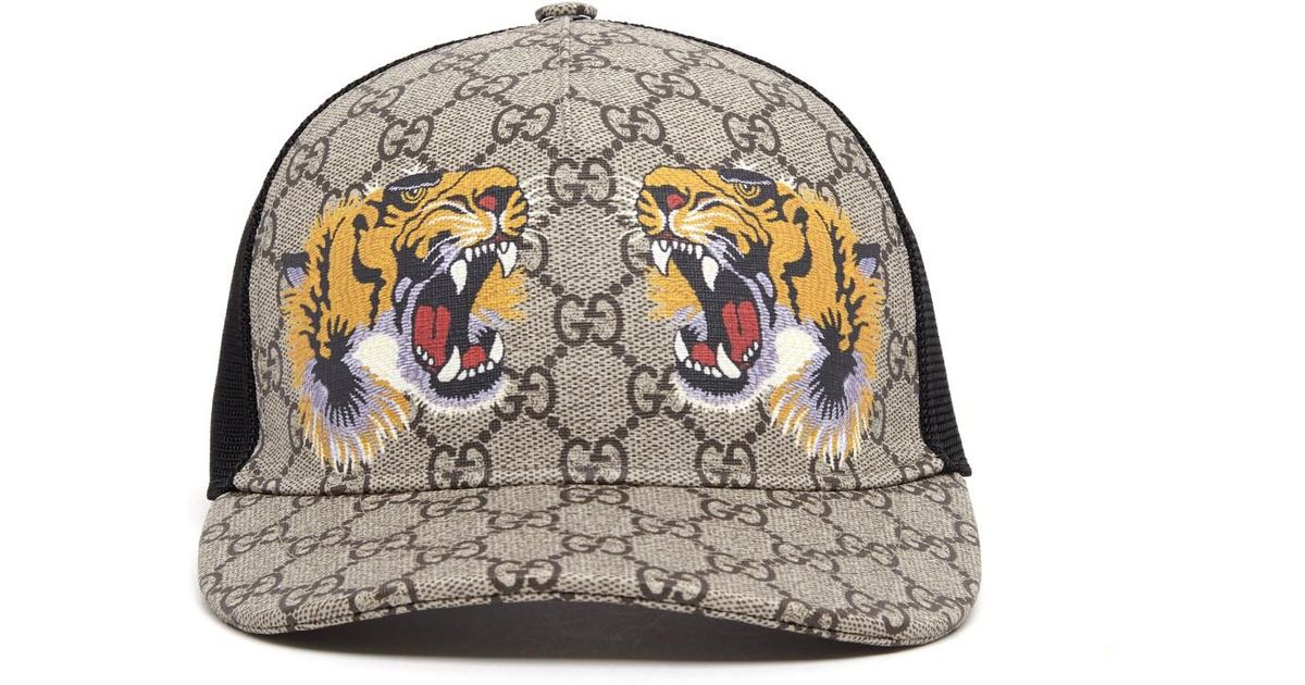 Gucci GG Supreme Tiger Cap for Men - Lyst