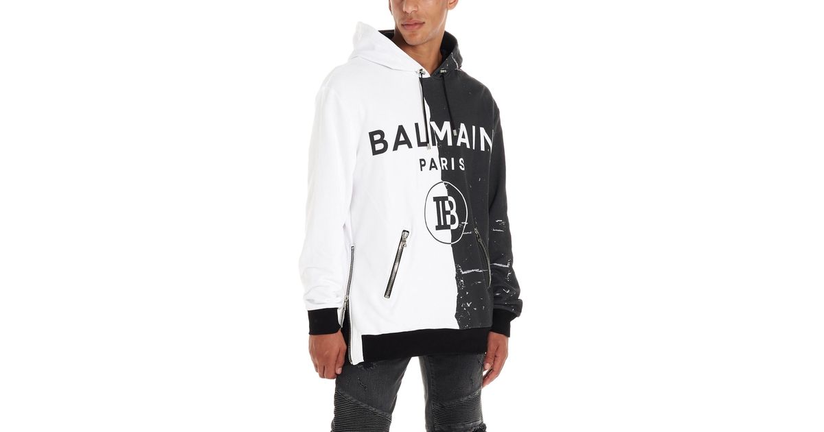 balmain black and white sweater