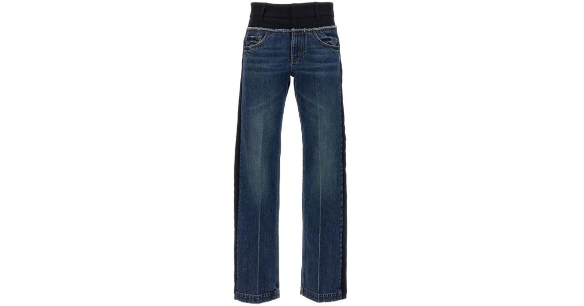 Stella McCartney Two-material Jeans in Blue | Lyst