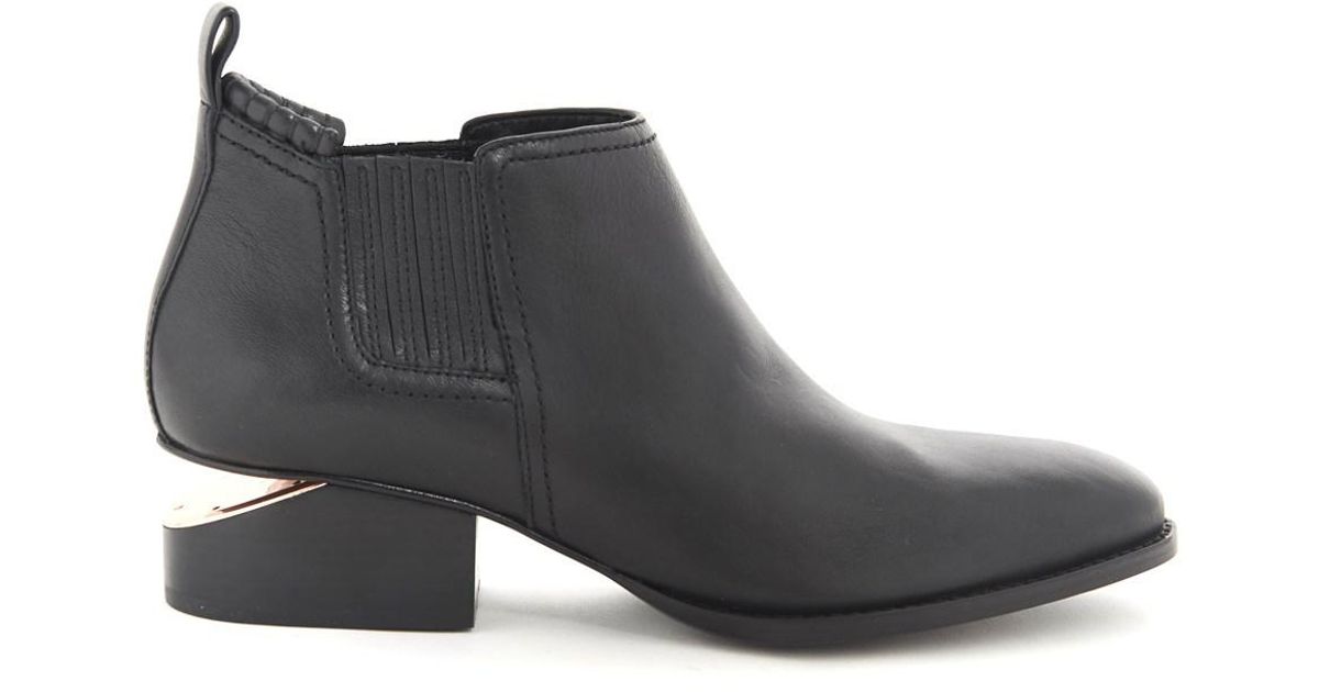 Alexander Wang Kori Cutout Leather Ankle Boots in Black - Lyst