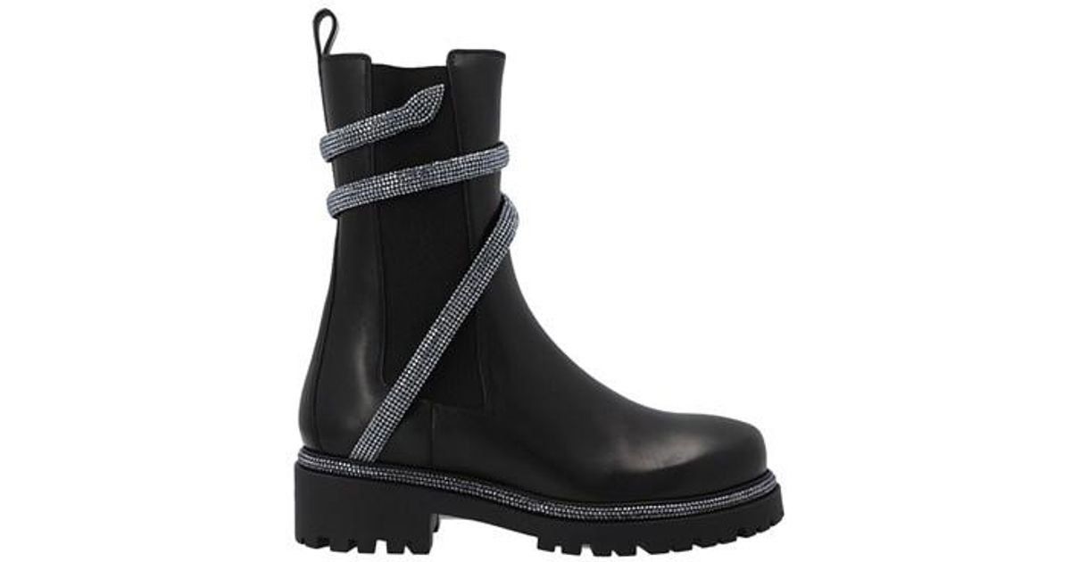 Rene Caovilla 'cleo' Ankle Boots in Black | Lyst