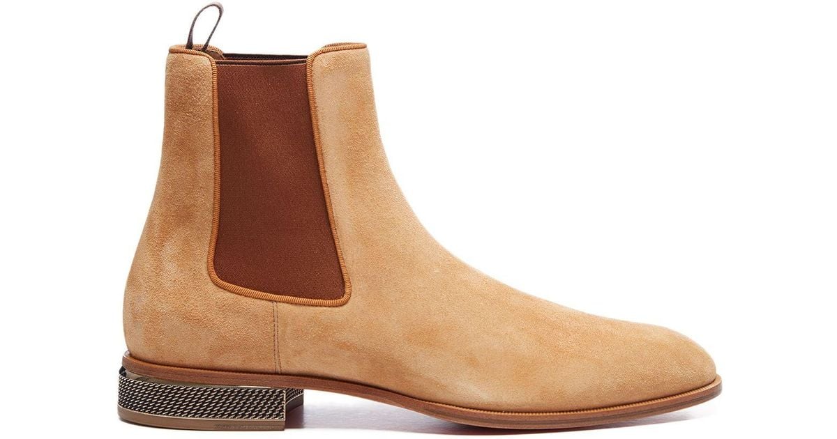 Christian Louboutin Samsocool Suede Chelsea Boots for Men | Lyst