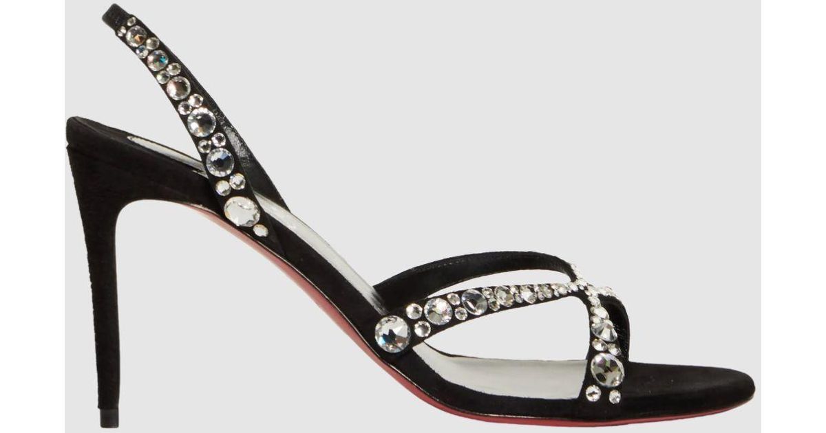 Christian Louboutin Emilie Crystal Embellished Sandal in Metallic | Lyst