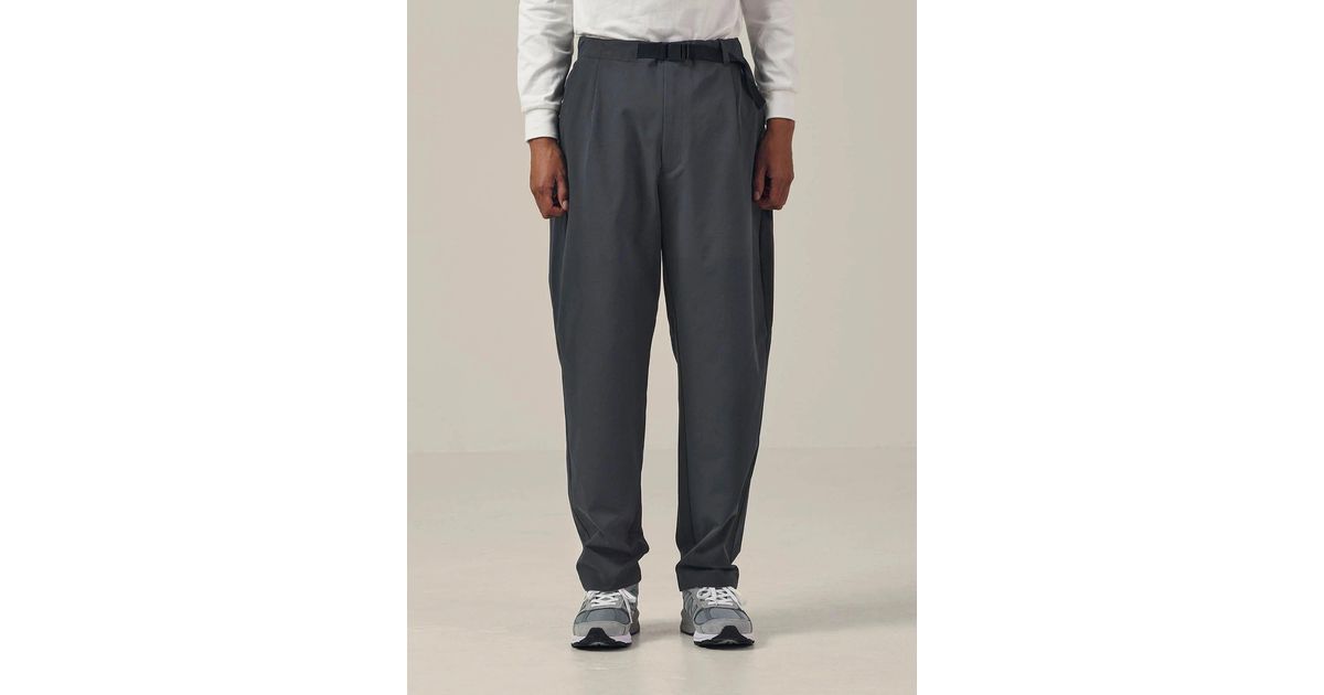 Goldwin One Tuck Tapered Stretch Pants Asphalt in Gray for Men Lyst