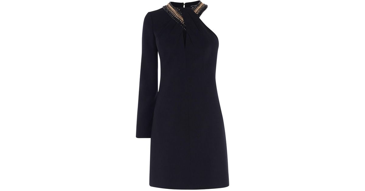karen millen chain one shoulder dress