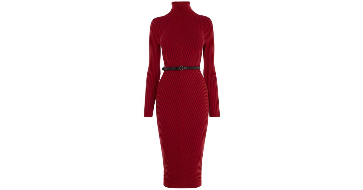 karen millen red knit dress