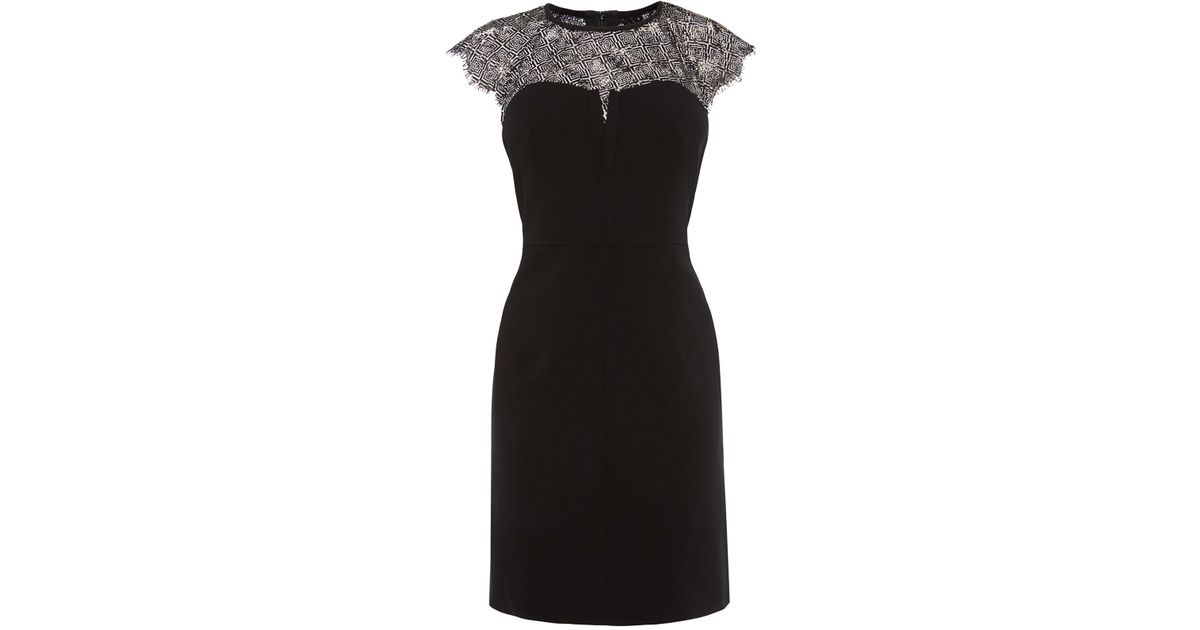 karen millen lace insert pencil dress