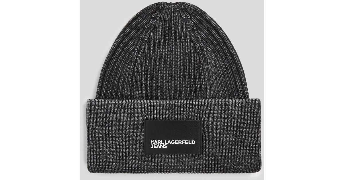 Karl Lagerfeld Acid Wash Beanie in Black for Men Lyst UK