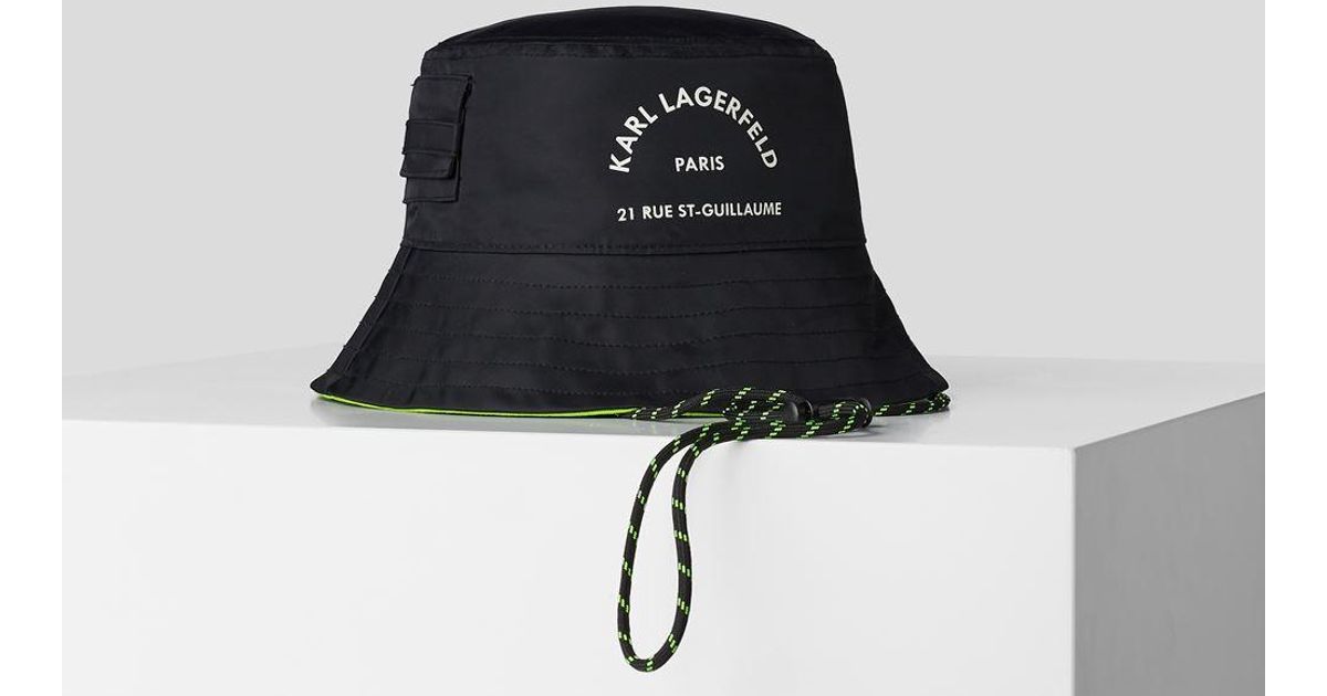 Karl Lagerfeld Synthetic Rue Stguillaume Reversible Bucket Hat in