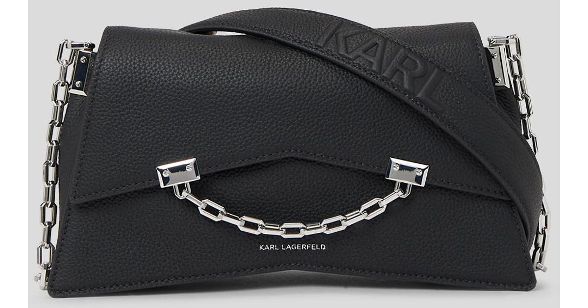 Karl Lagerfeld K/seven 2.0 Small Grainyleather Crossbody Bag in Black