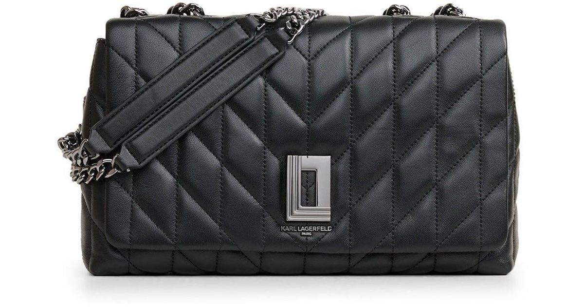 Karl Lagerfeld Women's Lafayette Quilted Shoulder Bag Black